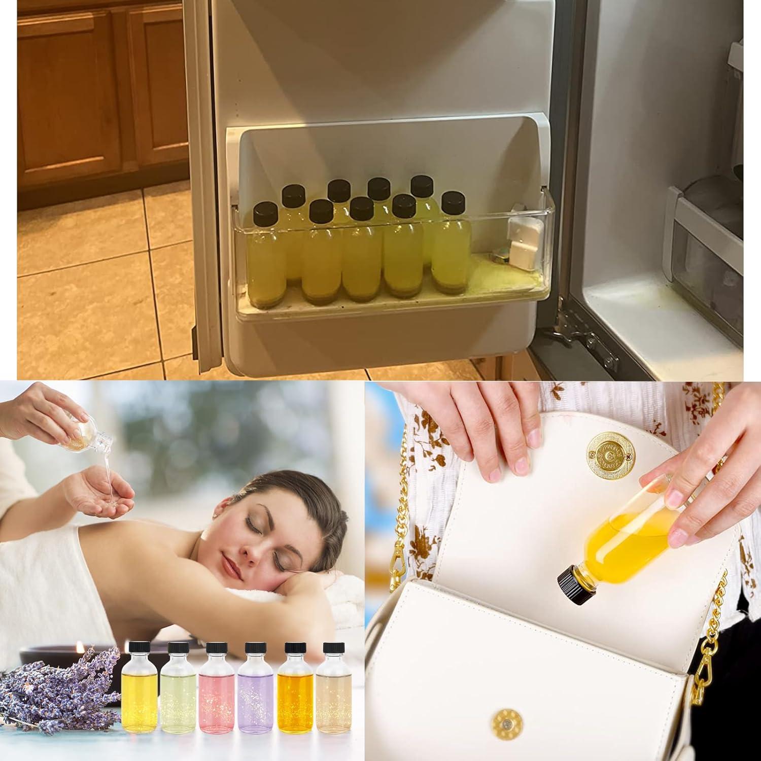 DIDITIME 6 Botellas de Vidrio 60 ml con Tapas y Embudos