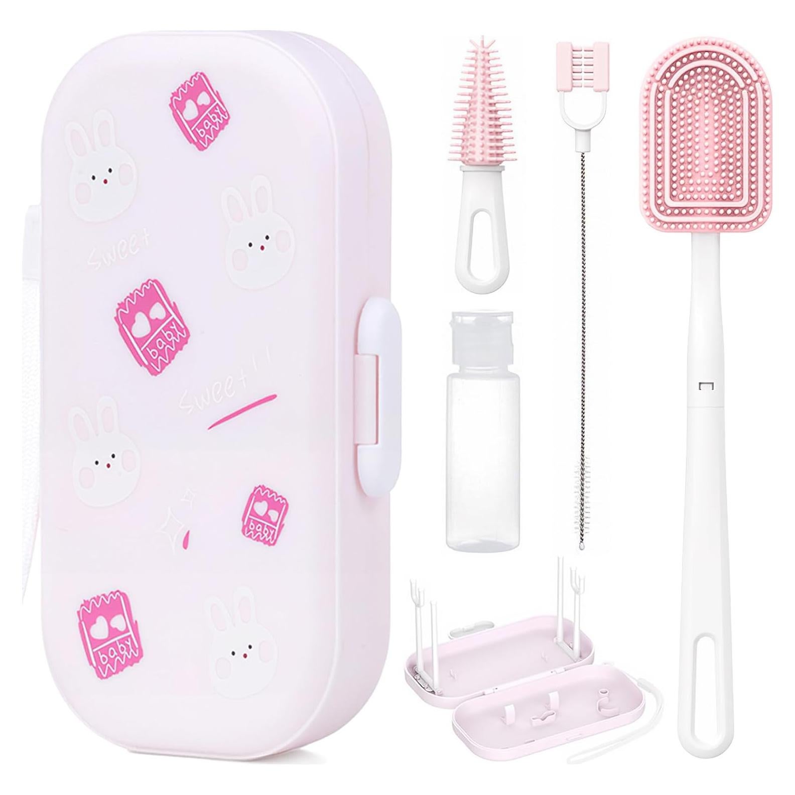 Kit de limpieza de biberones Ariseno 6 en 1 Rosa