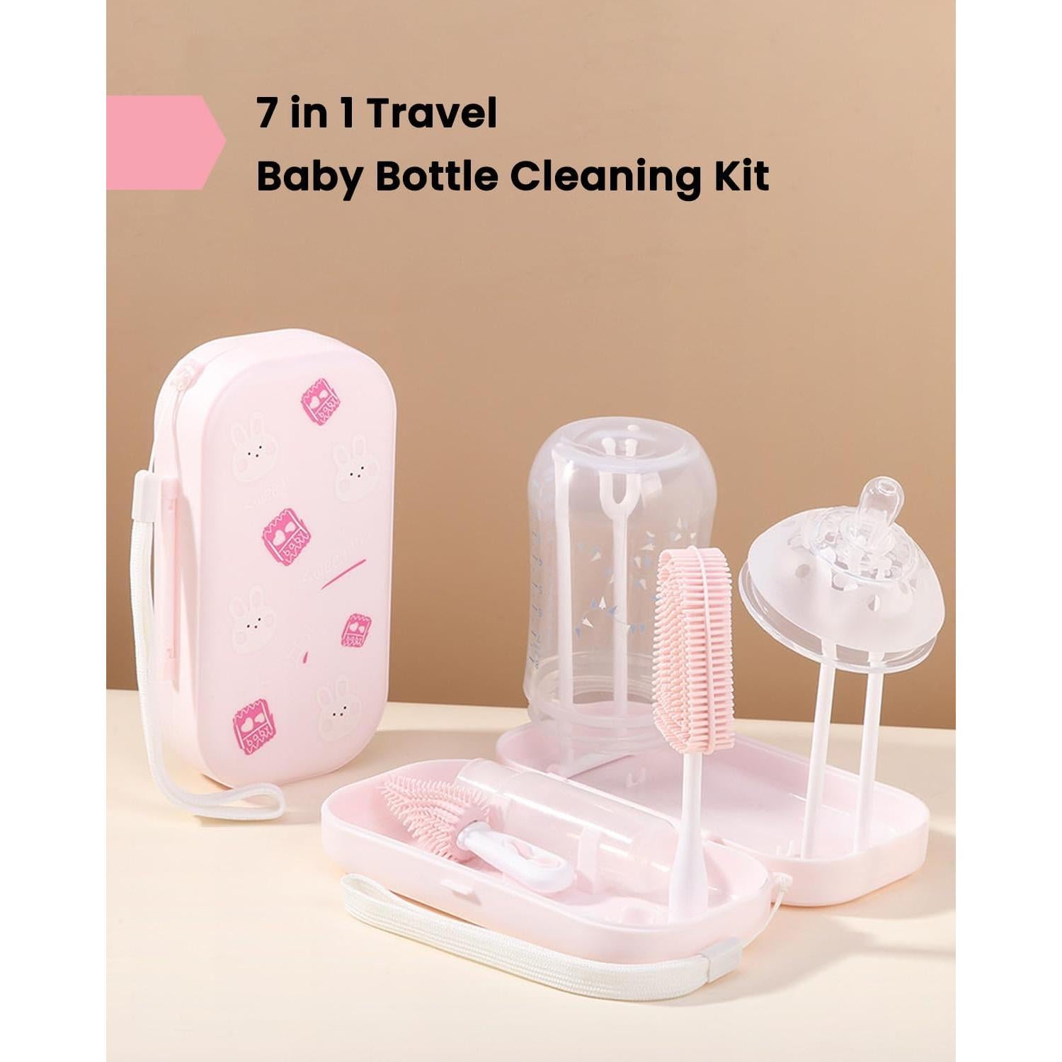 Kit de limpieza de biberones Ariseno 6 en 1 Rosa