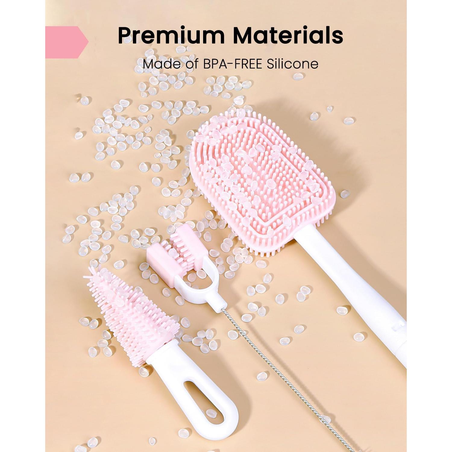 Kit de limpieza de biberones Ariseno 6 en 1 Rosa