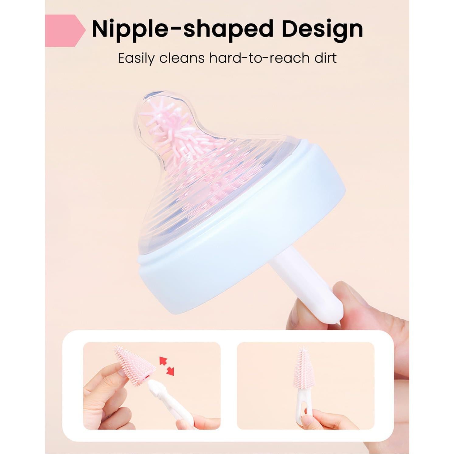 Kit de limpieza de biberones Ariseno 6 en 1 Rosa