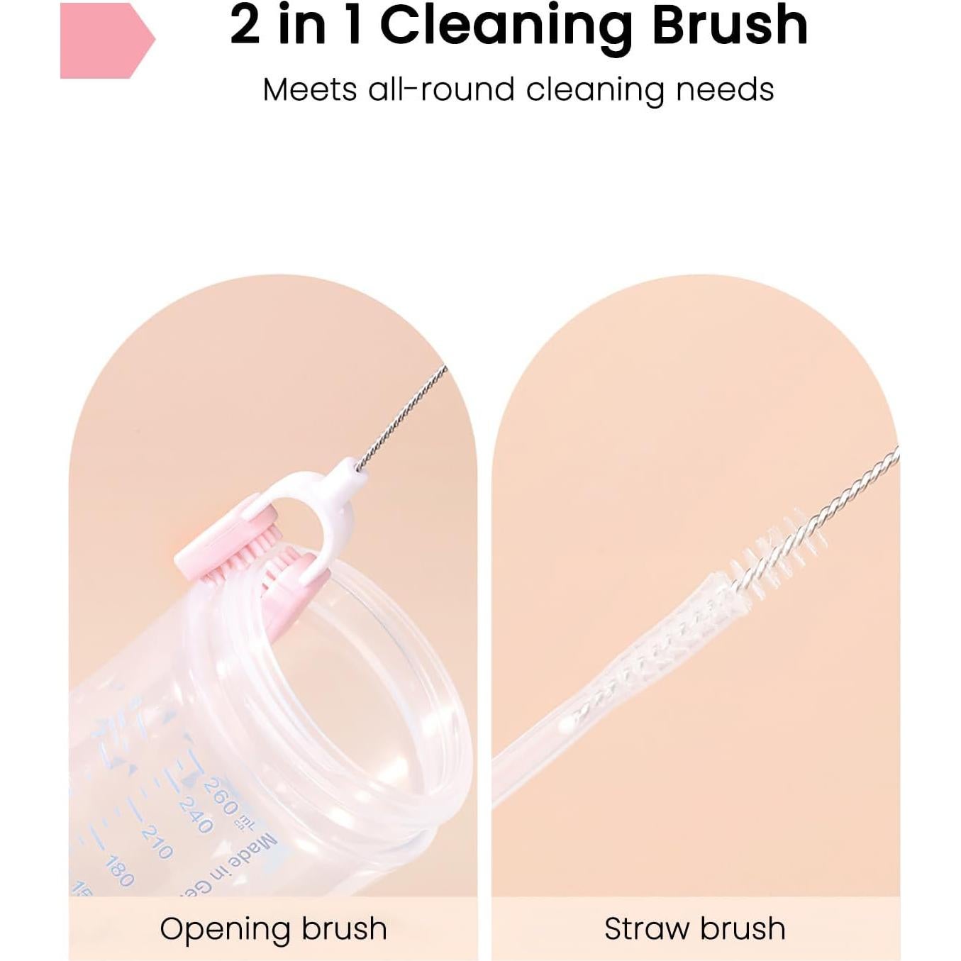 Kit de limpieza de biberones Ariseno 6 en 1 Rosa