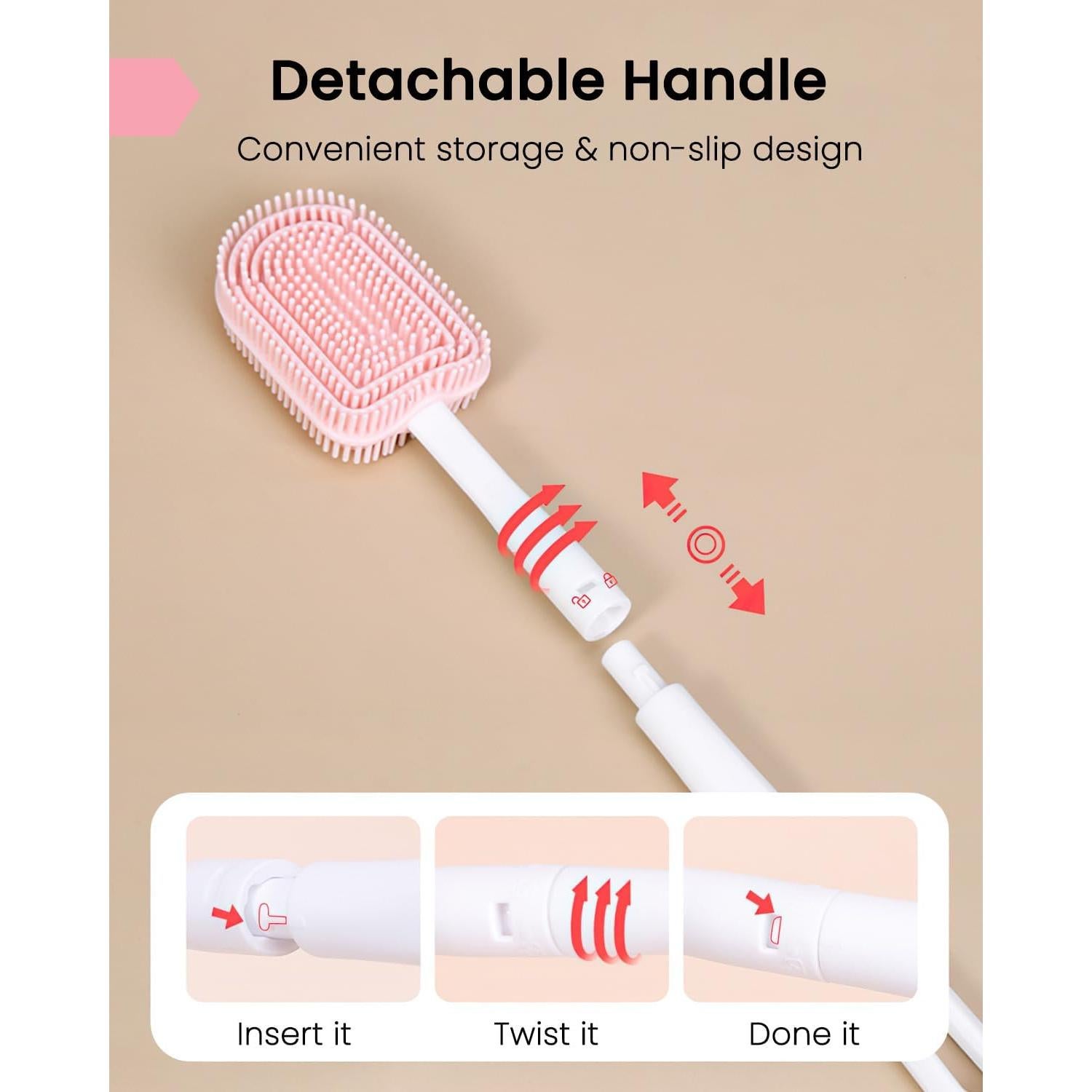 Kit de limpieza de biberones Ariseno 6 en 1 Rosa