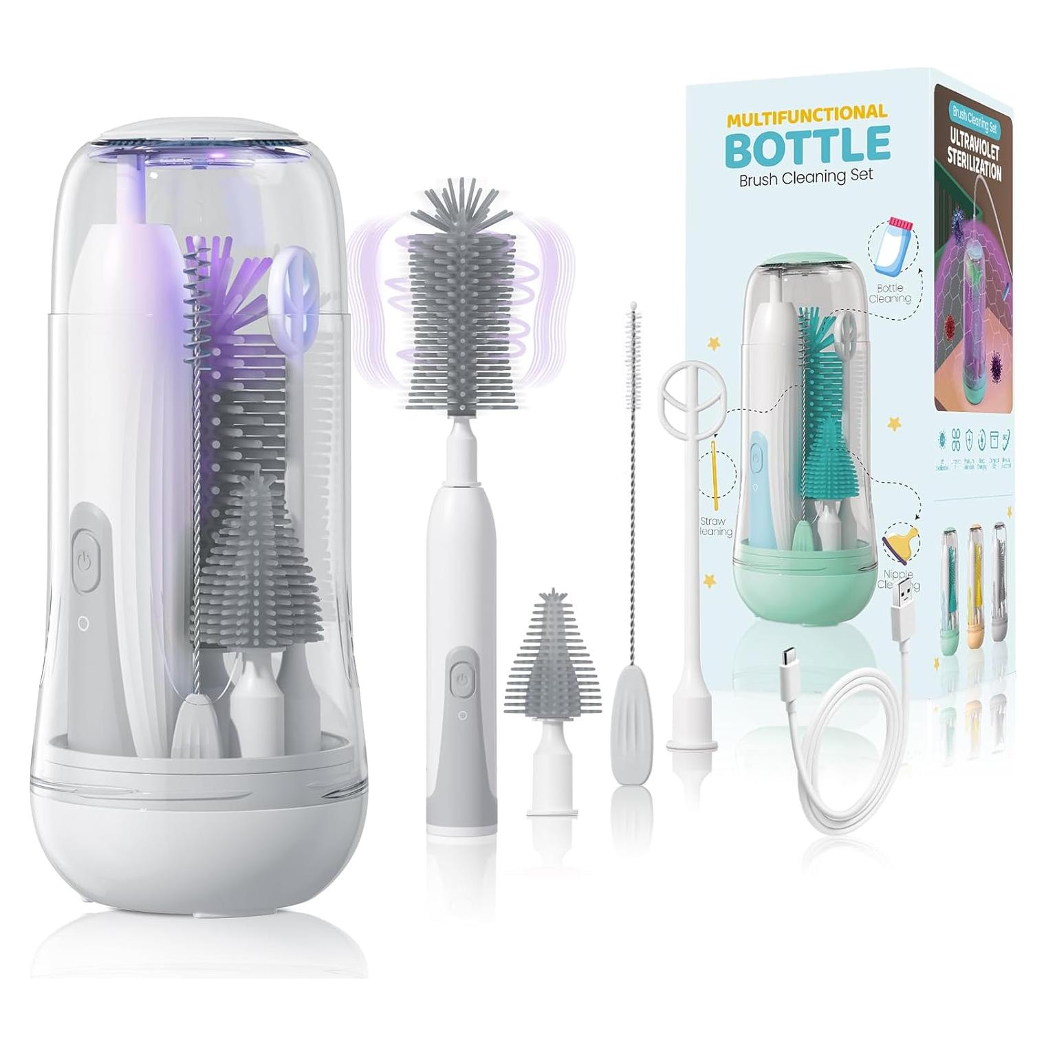 Juego de Cepillos Eléctricos para Biberones IvyWind Gris