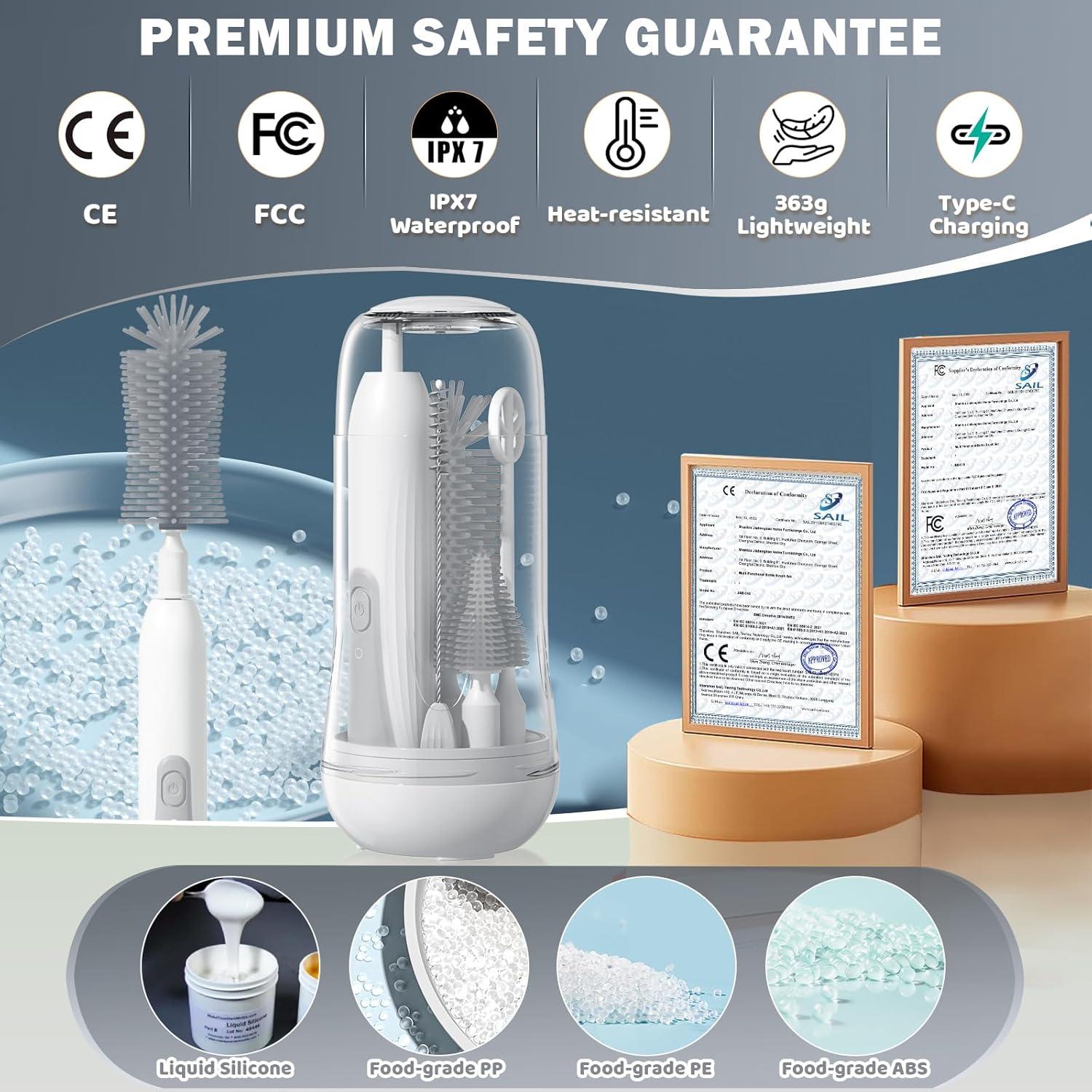 Juego de Cepillos Eléctricos para Biberones IvyWind Gris