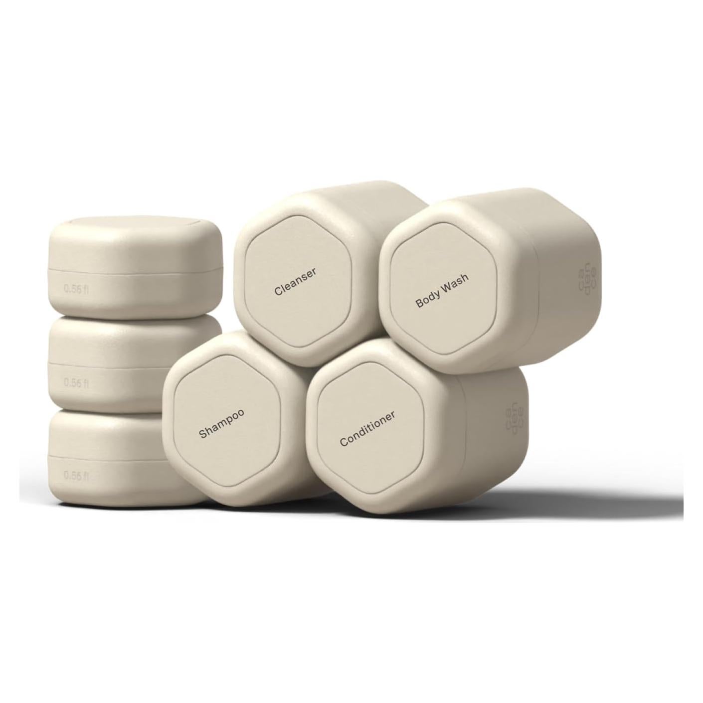 Set de Contenedores de Viaje Cadence - 4 Medianos 39.4ml y 3 Pequeños 16.8ml - A prueba de Fugas