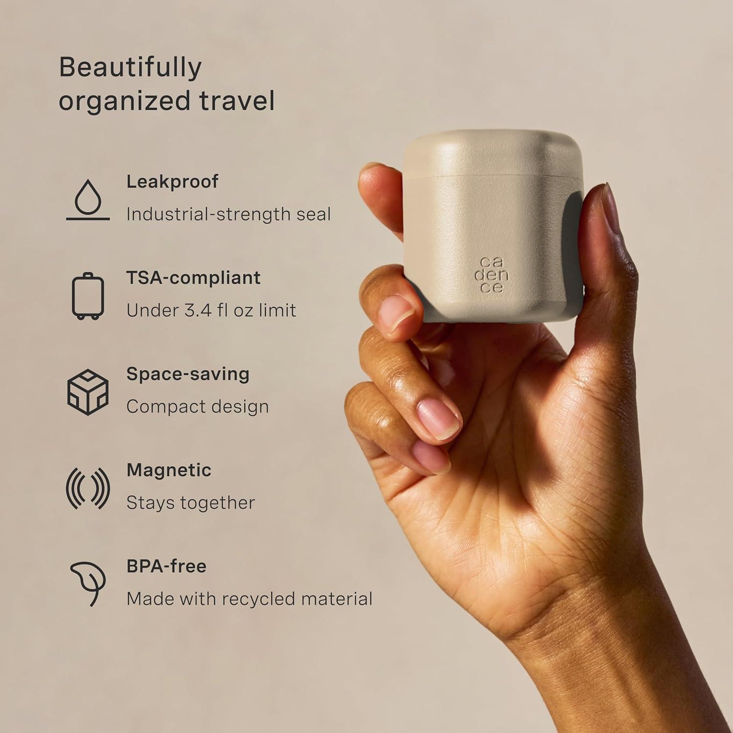 Set de Contenedores de Viaje Cadence - 4 Medianos 39.4ml y 3 Pequeños 16.8ml - A prueba de Fugas