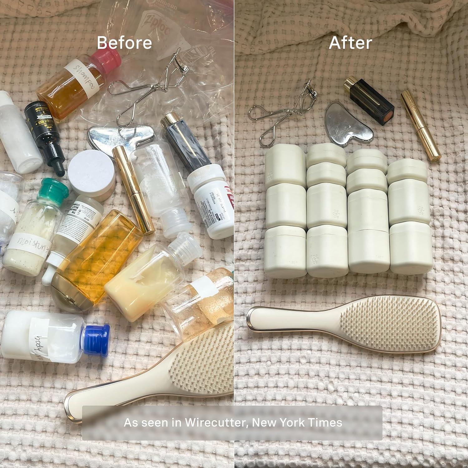 Set de Contenedores de Viaje Cadence - 4 Medianos 39.4ml y 3 Pequeños 16.8ml - A prueba de Fugas