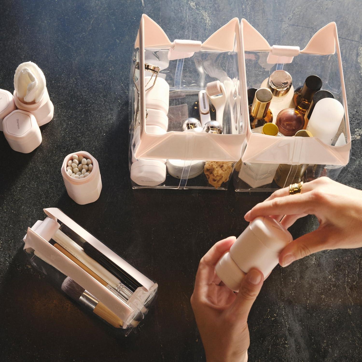 Set de Contenedores de Viaje Cadence - 4 Medianos 39.4ml y 3 Pequeños 16.8ml - A prueba de Fugas