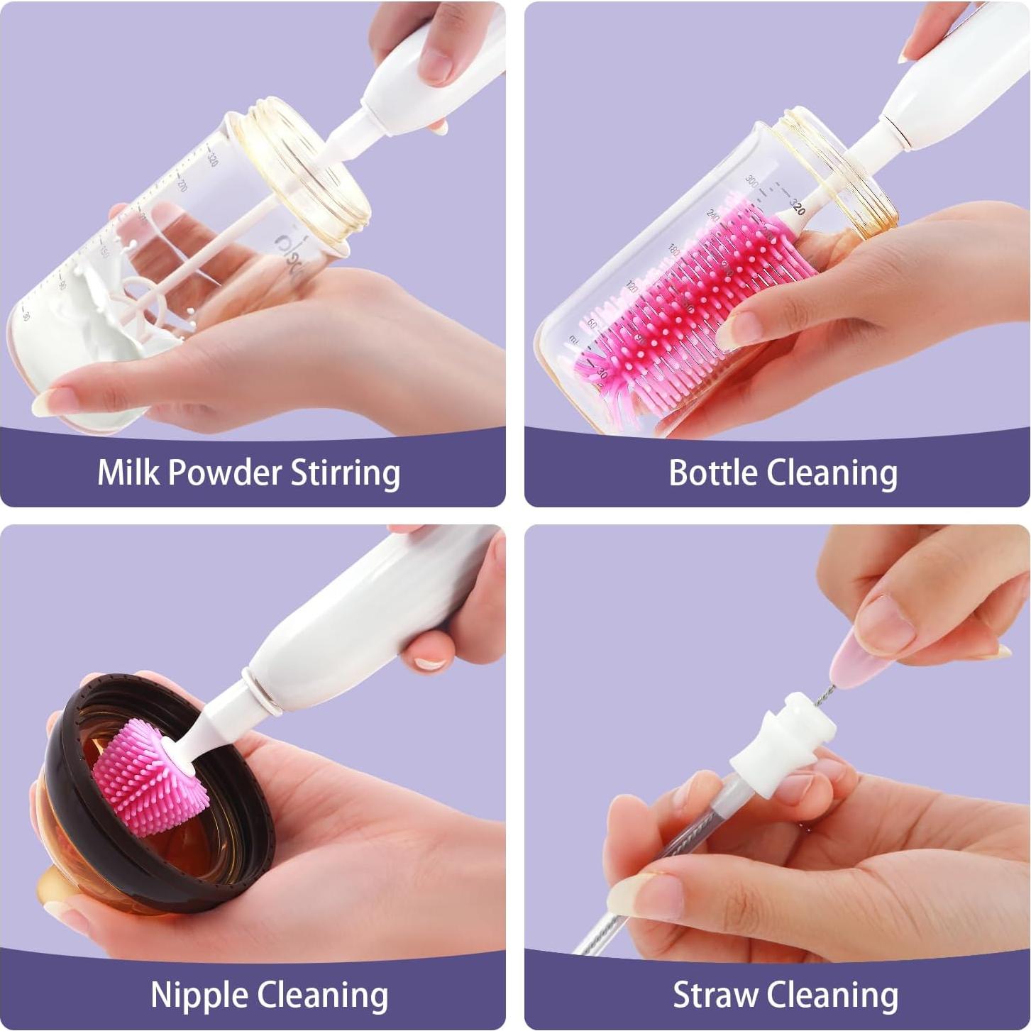 Limpiador Eléctrico de Botellas FAN HOME - Juego Portátil con Silicona