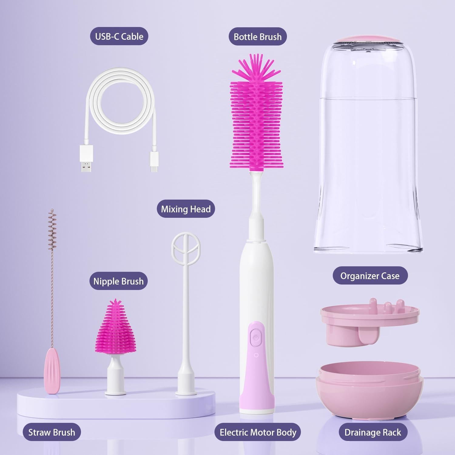 Limpiador Eléctrico de Botellas FAN HOME - Juego Portátil con Silicona