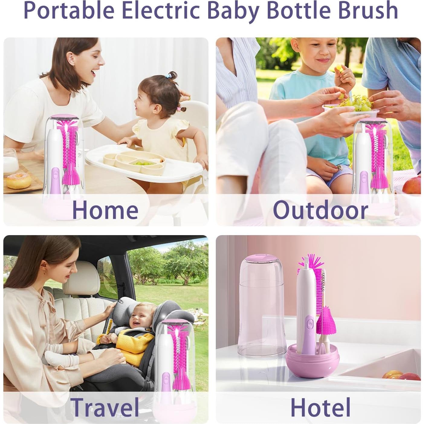 Limpiador Eléctrico de Botellas FAN HOME - Juego Portátil con Silicona