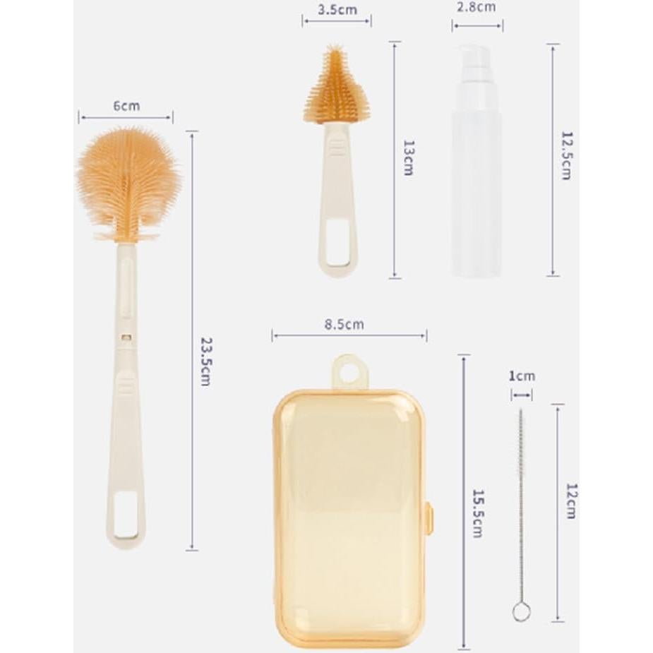 Juego de Cepillos de Limpieza para Botellas Bebé HubHnb - 6 Piezas