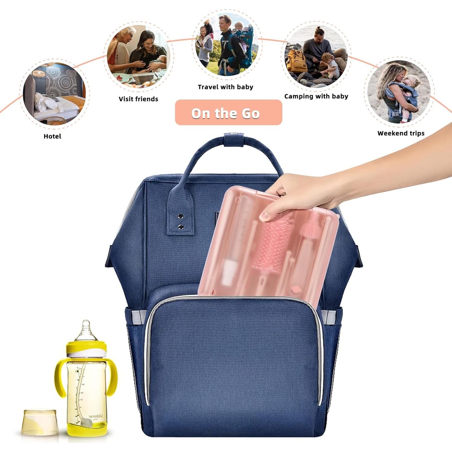 Juego de Limpieza de Botellas de Viaje Maclined Rosa 6 en 1