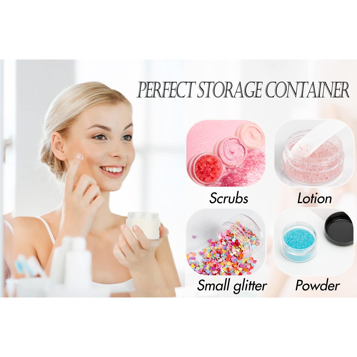 Contenedores de Viaje ZEJIA 10pcs 3-20g Negros con Etiquetas