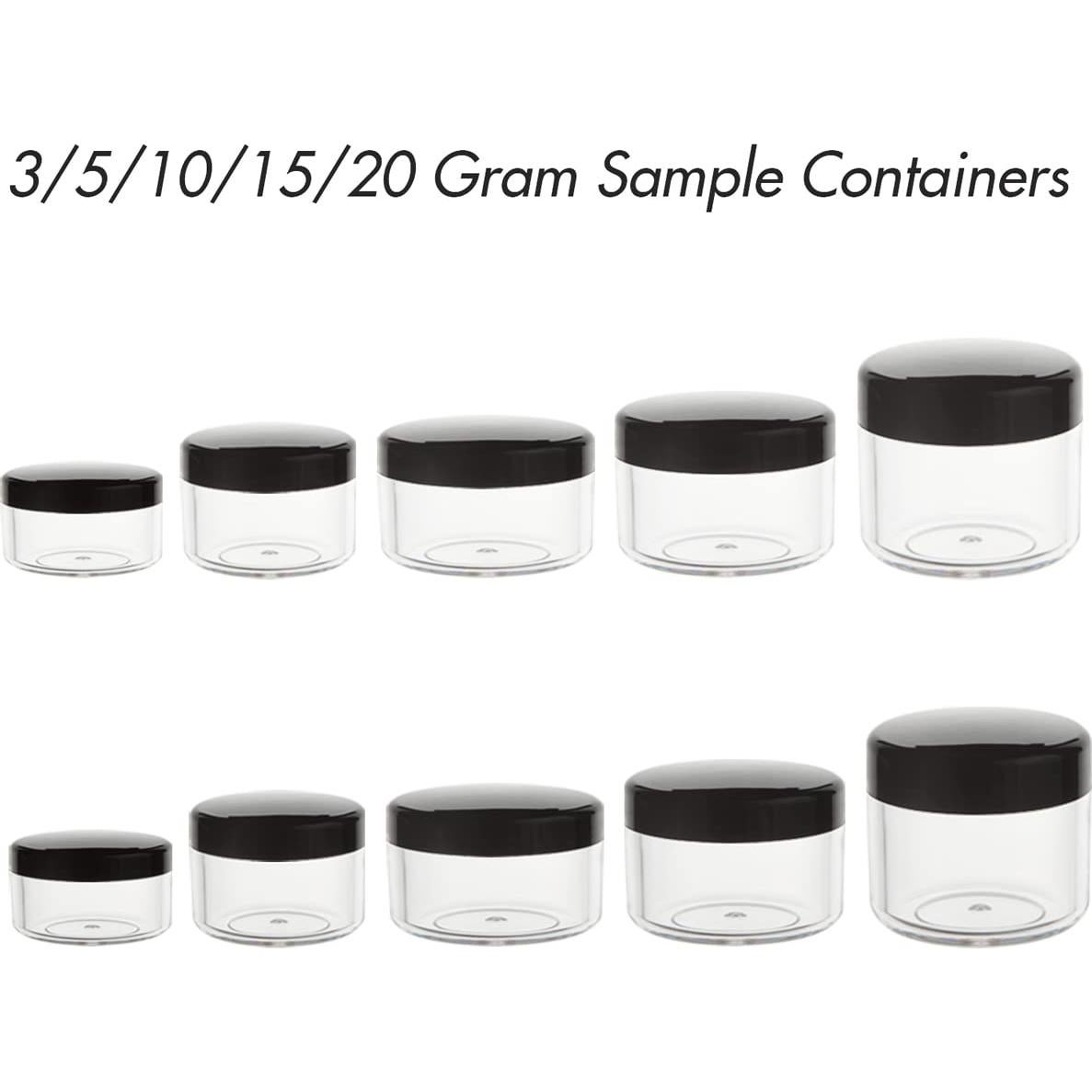 Contenedores de Viaje ZEJIA 10pcs 3-20g Negros con Etiquetas