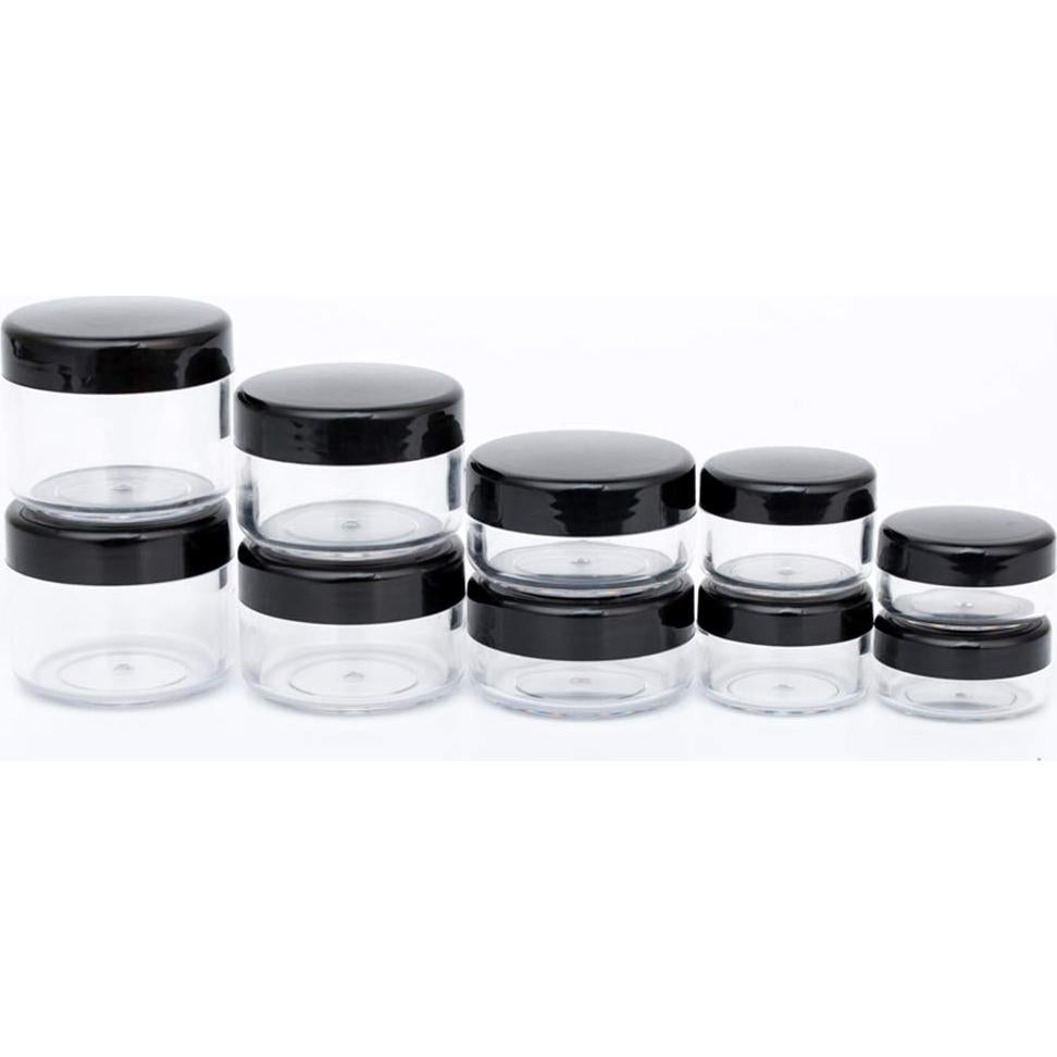 Contenedores de Viaje ZEJIA 10pcs 3-20g Negros con Etiquetas