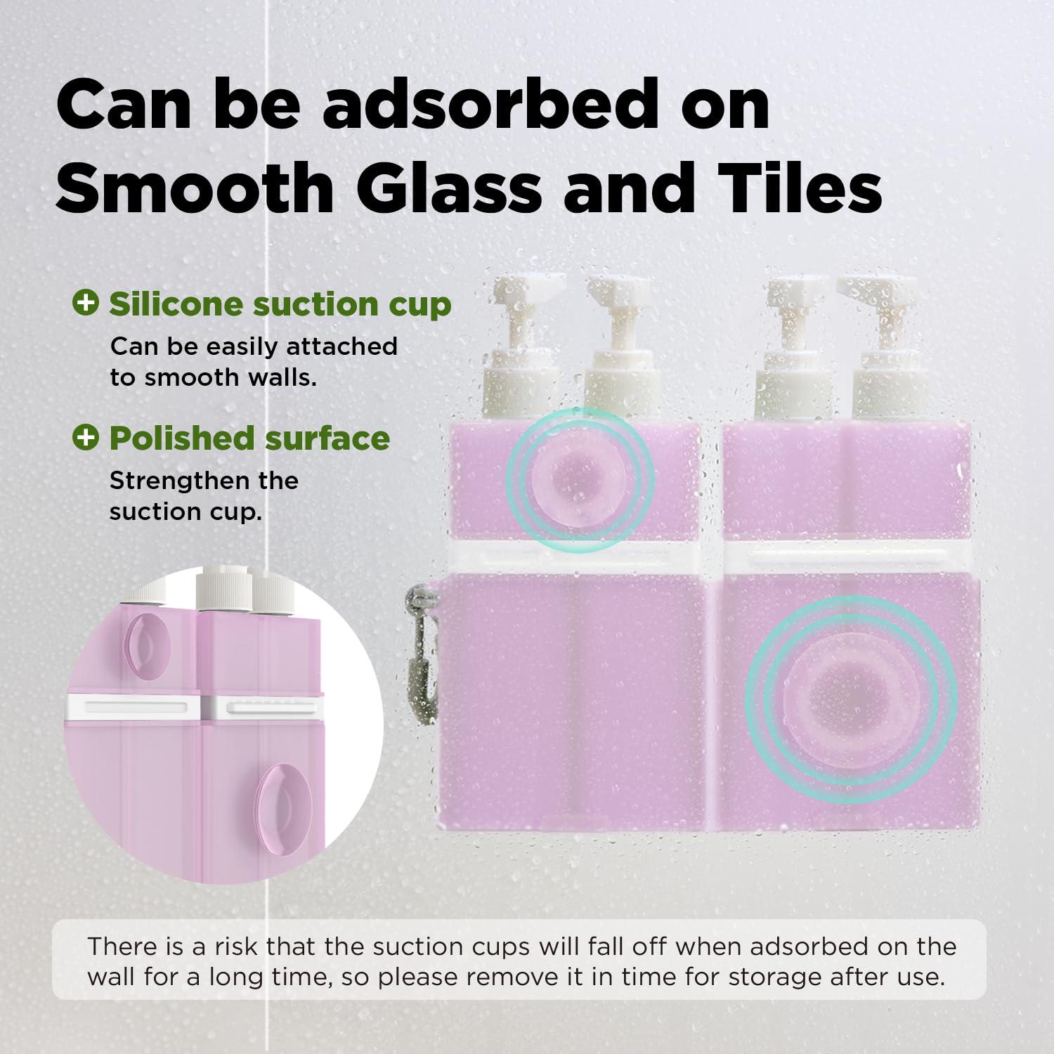 Botellas de Viaje VOGOGE 4x55ml con Ventosas Rosa