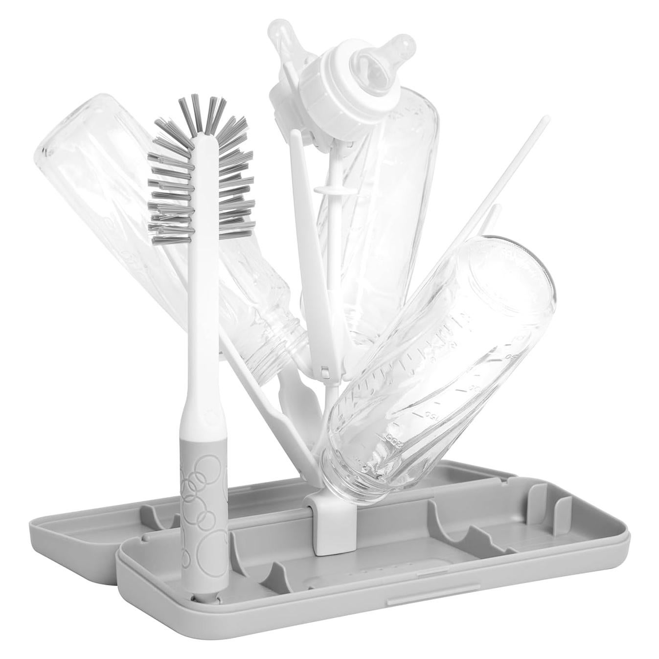 Estante de Secado Portátil Ubbi para 8 Botellas + Cepillos