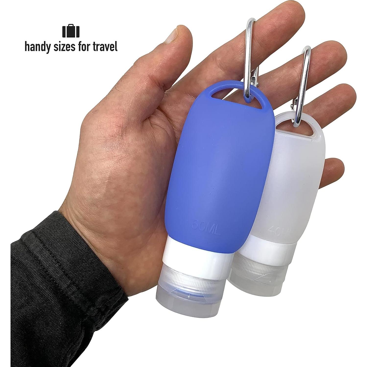 Juego de Botellas de Viaje Silicona Cruise On 4 Piezas 59ml 41ml