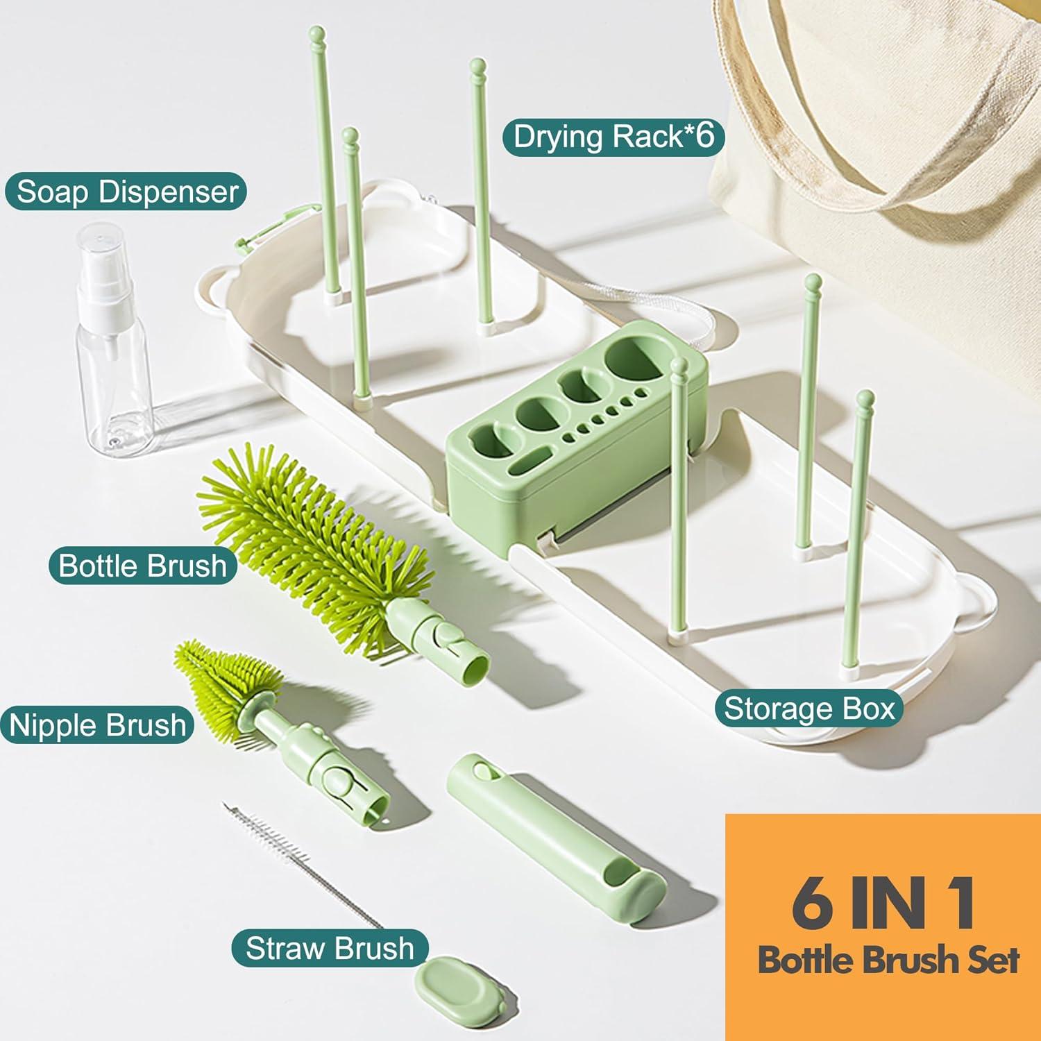 Kit Limpiador de Biberones 6 en 1 Snonerion Verde