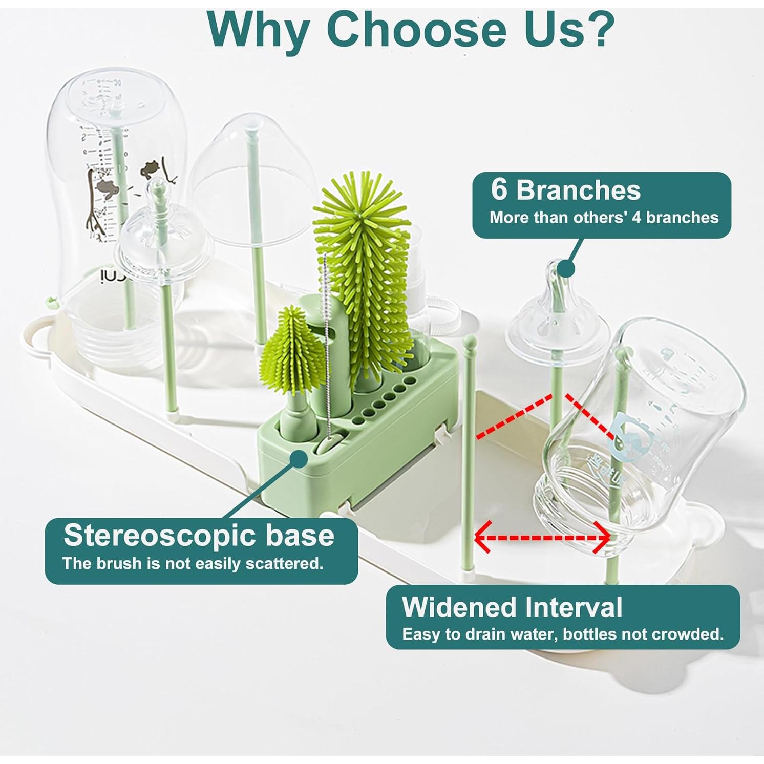 Kit Limpiador de Biberones 6 en 1 Snonerion Verde