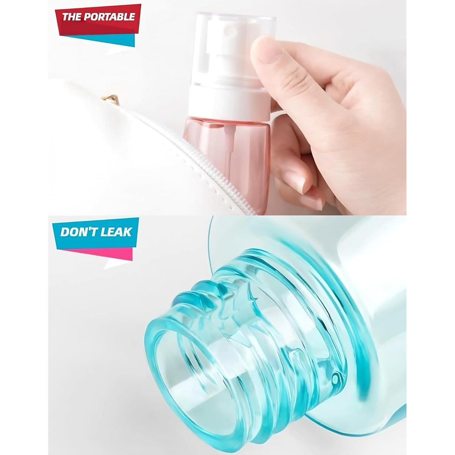 Paquete de 6 Botellas Spray Viaje 30ml QPCMV a Prueba de Fugas