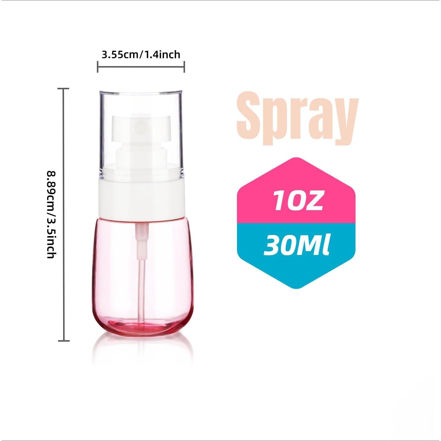 Paquete de 6 Botellas Spray Viaje 30ml QPCMV a Prueba de Fugas