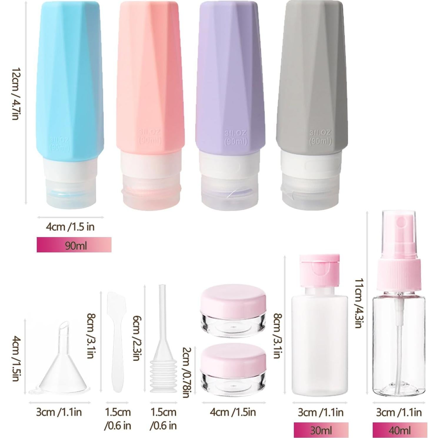 Set de Botellas de Viaje JARDÍN DE CARACOL 14 Piezas 90ml