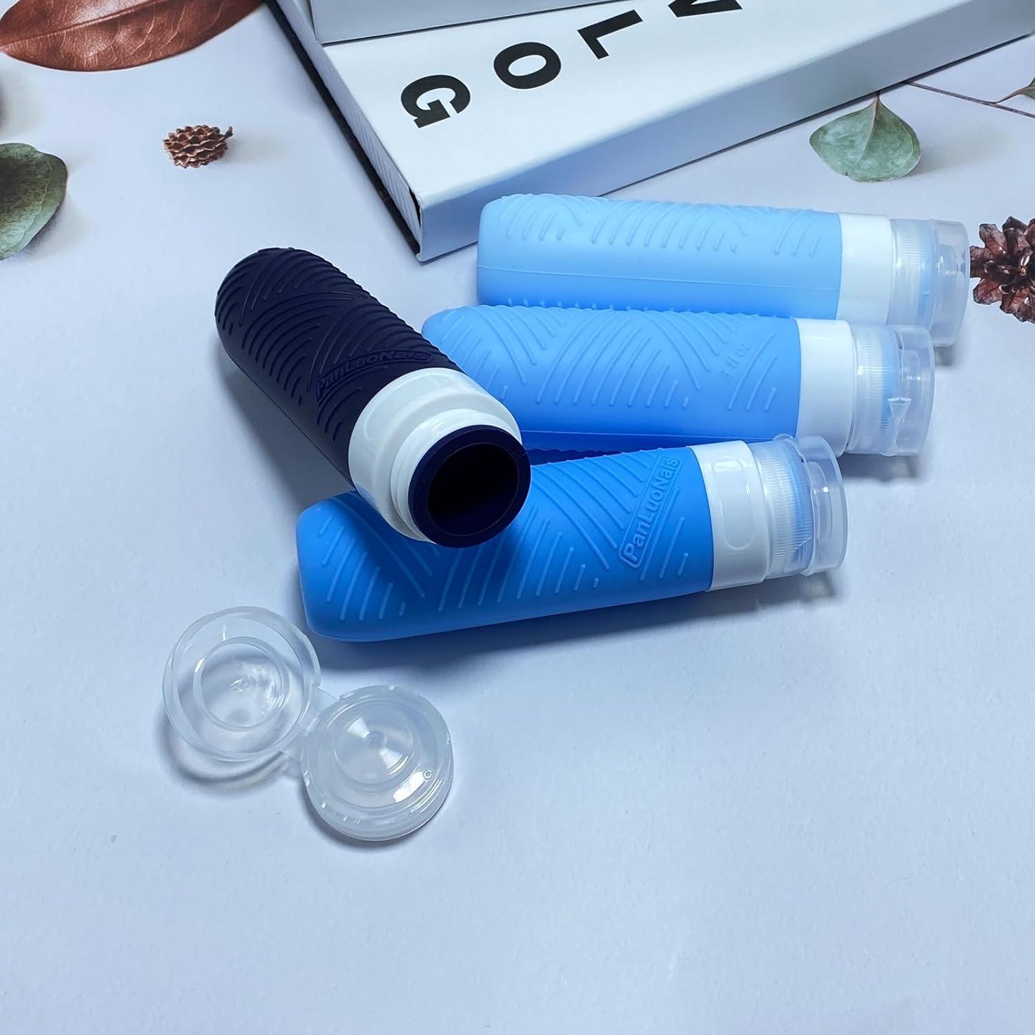 Botellas de Viaje PanLuoNais 3 Oz Silicona Aprobadas TSA