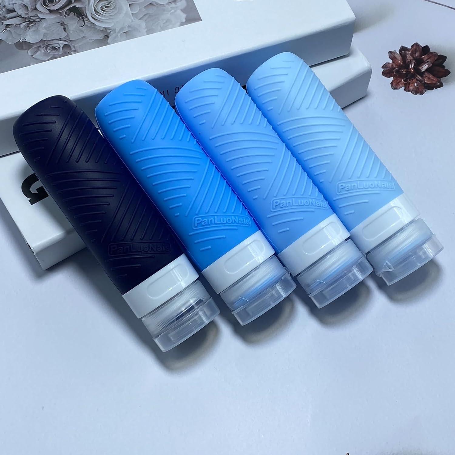 Botellas de Viaje PanLuoNais 3 Oz Silicona Aprobadas TSA