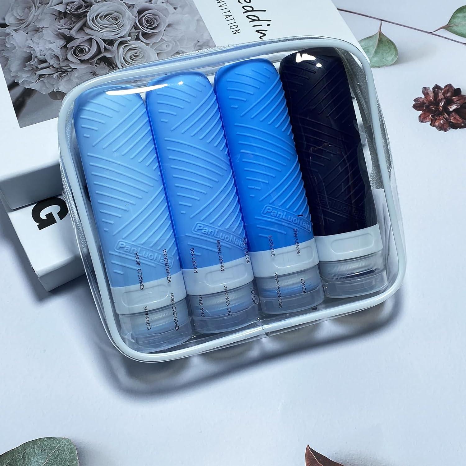 Botellas de Viaje PanLuoNais 3 Oz Silicona Aprobadas TSA