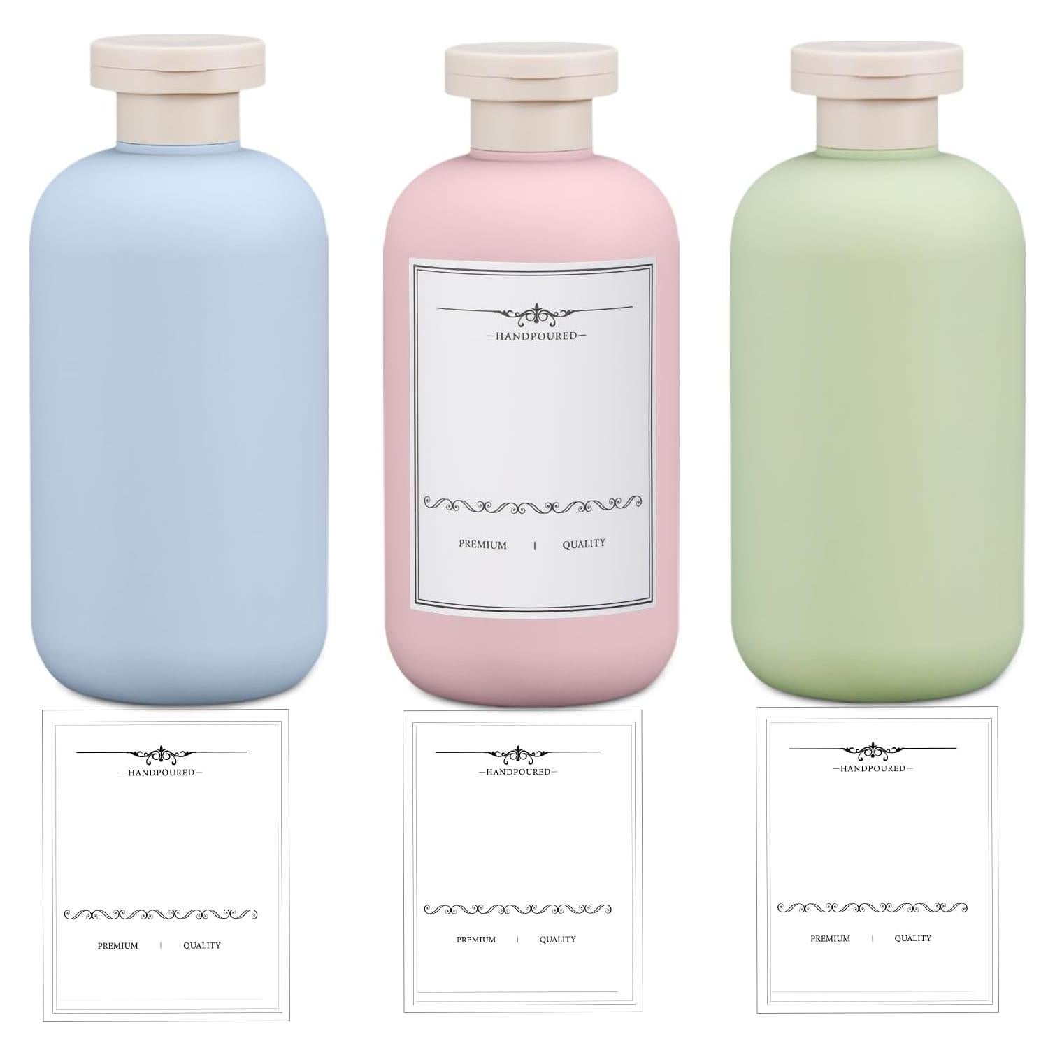 Travel Shampoo Bottle, Empty Plastic Squeeze Bottles 10oz with Flip Cap, Lotion Container for Tavel Size Shampoo and Conditioner