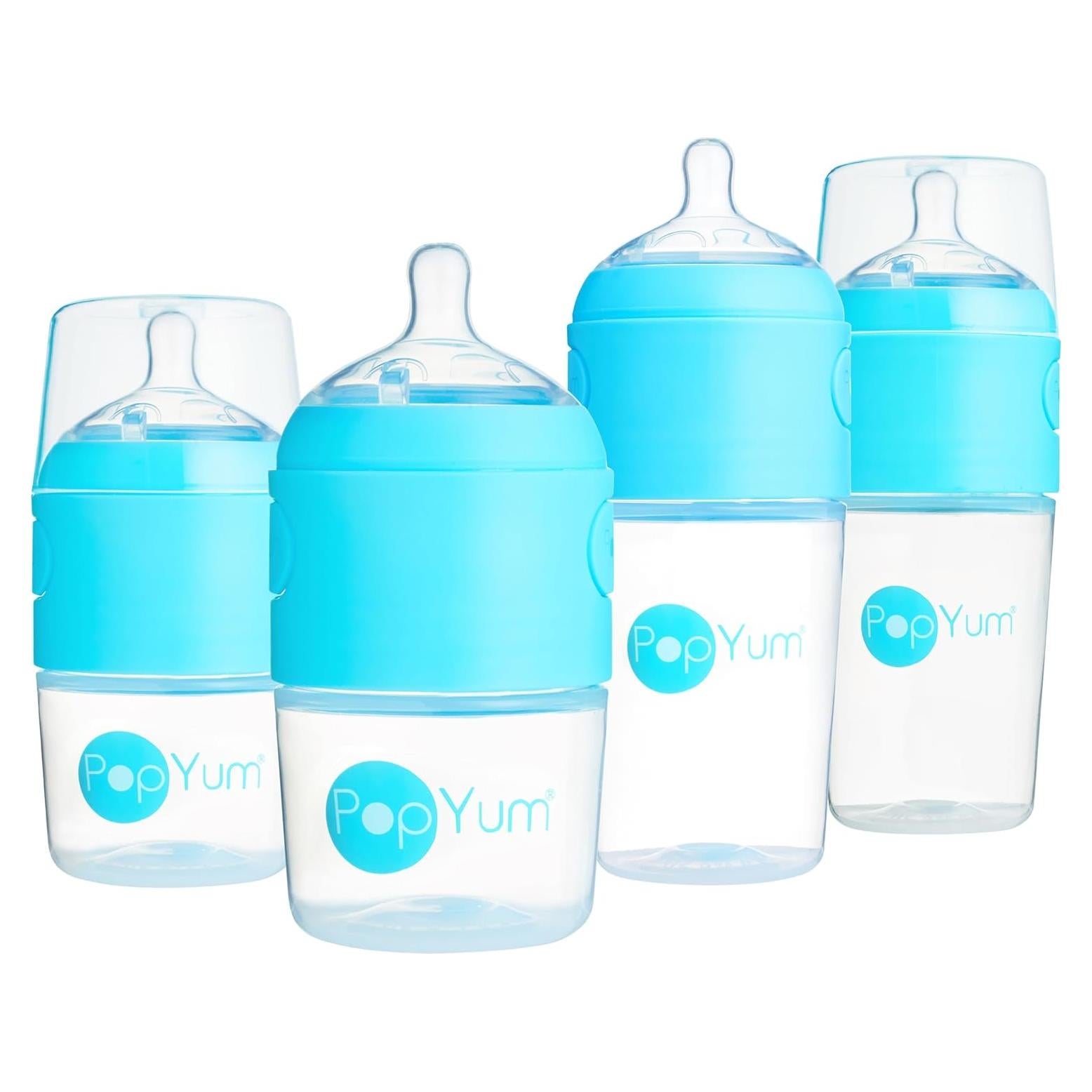 Biberones PopYum Anti-Cólicos 4-Pack Azul 150ml y 260ml