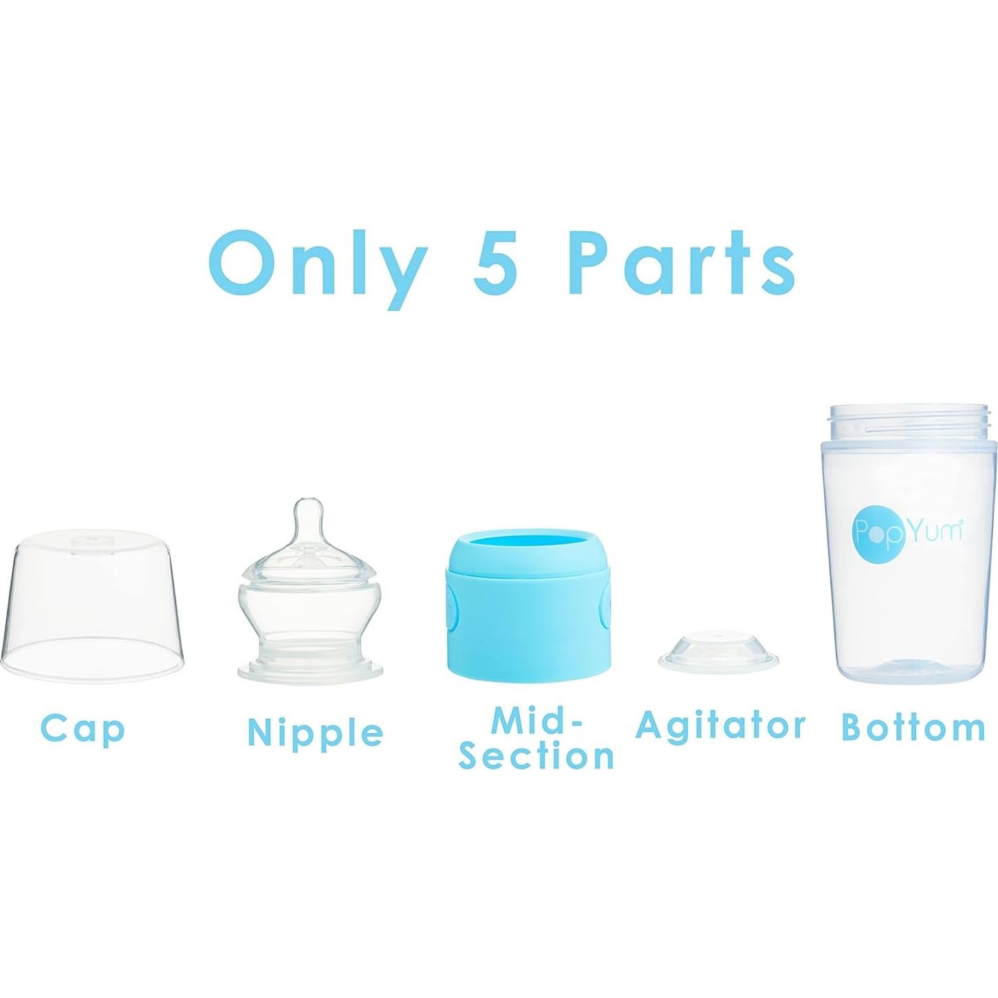 Biberones PopYum Anti-Cólicos 4-Pack Azul 150ml y 260ml