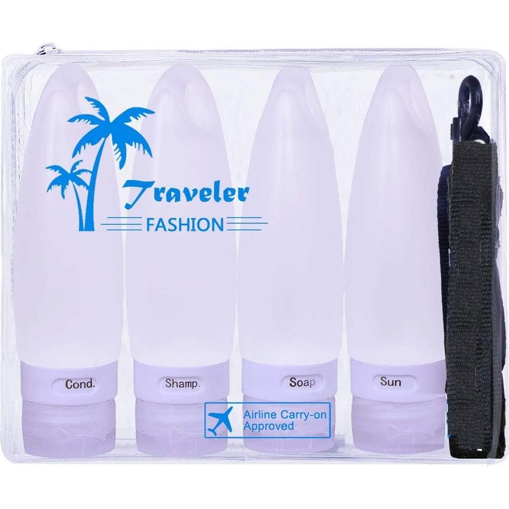 Juego de Botellas de Viaje Silicona Fullplus 3.3 Oz A prueba de Fugas