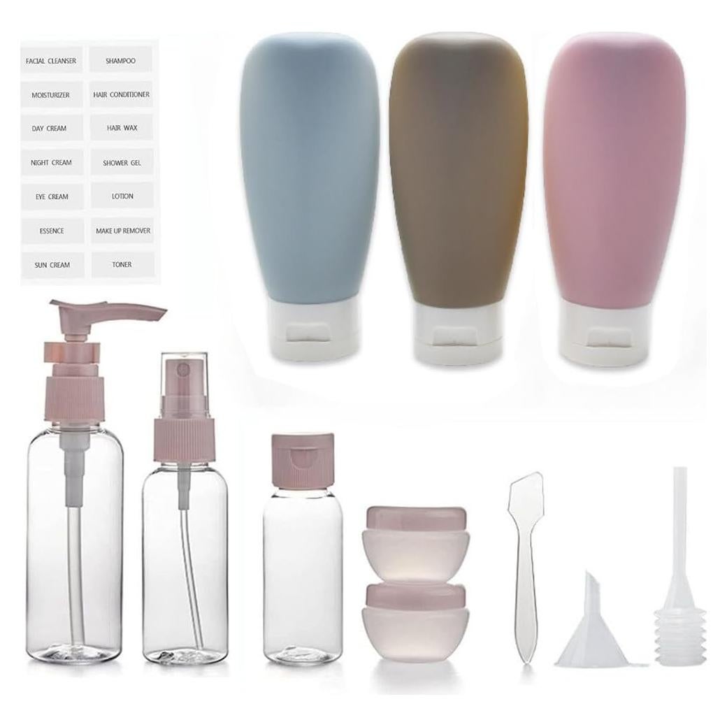 Juego de Botellas de Viaje ZLSSETEC 12 Piezas Aprobadas TSA