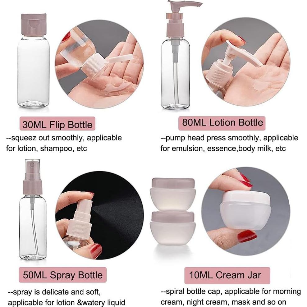 Juego de Botellas de Viaje ZLSSETEC 12 Piezas Aprobadas TSA