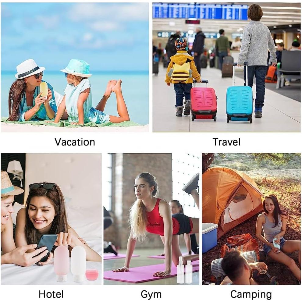 Juego de Botellas de Viaje ZLSSETEC 12 Piezas Aprobadas TSA