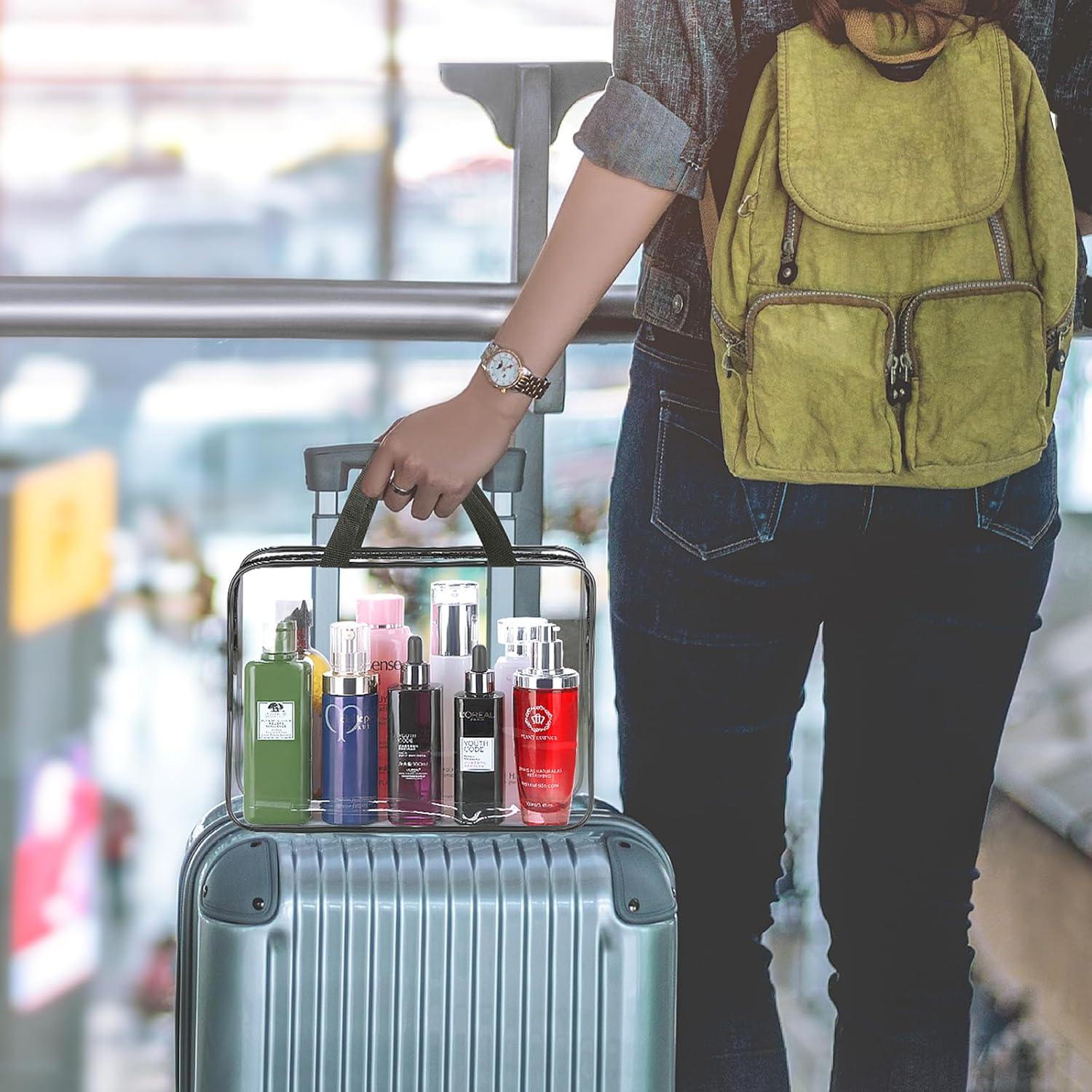 HAOGUAGUA 3 Bolsas Transparentes de Viaje para Cosméticos