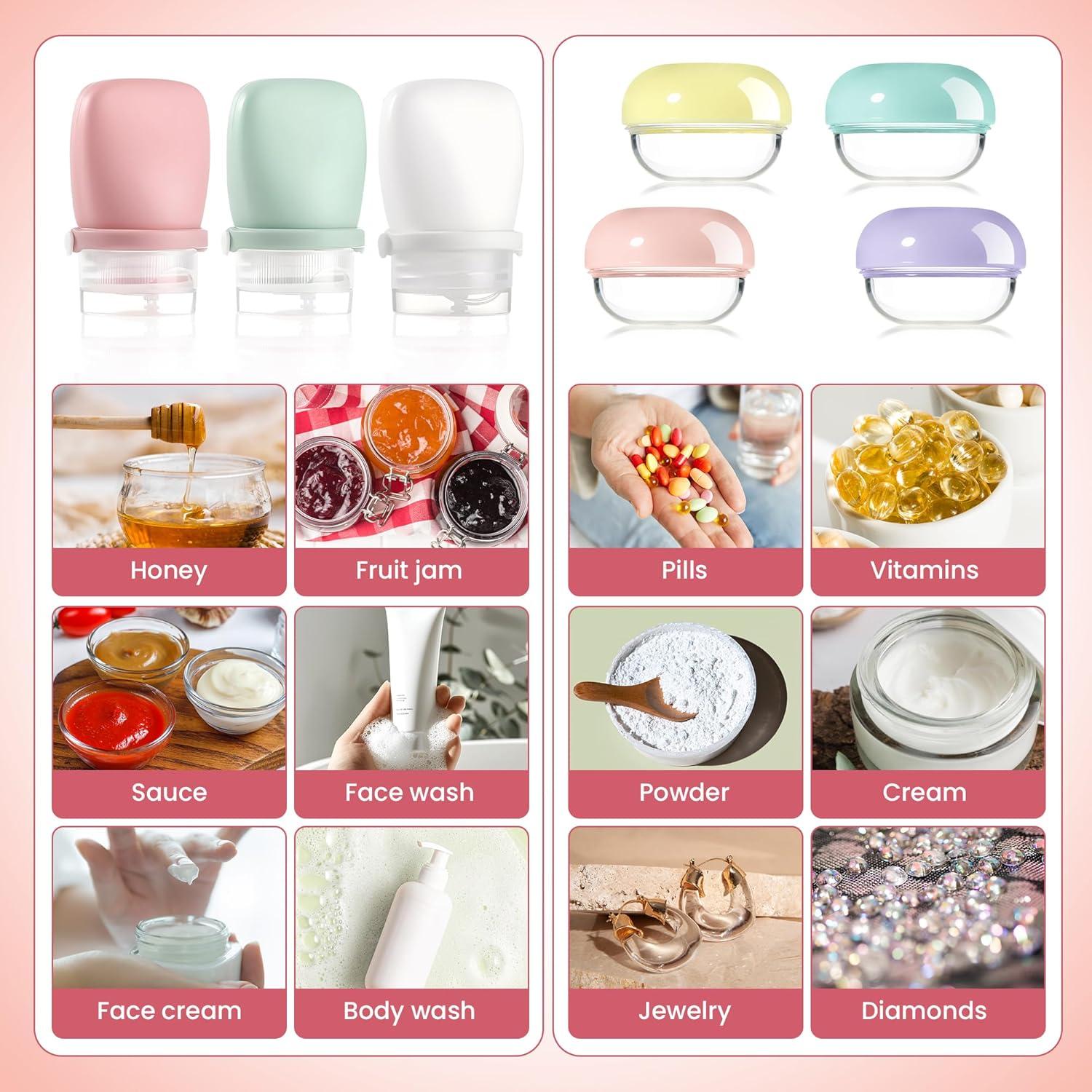 Juego de 10 Botellas de Silicona Liobelon 30ml a Prueba de Fugas