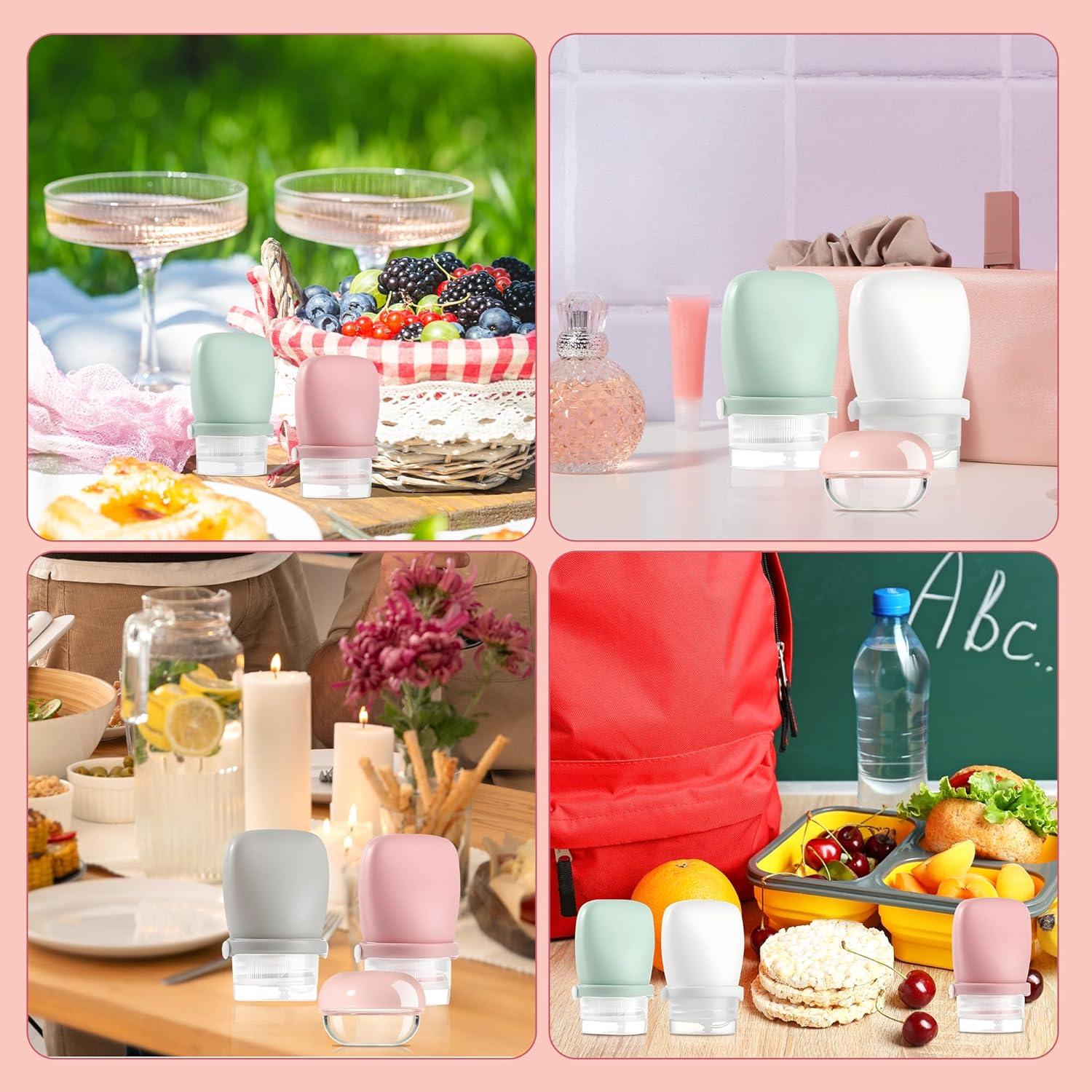 Juego de 10 Botellas de Silicona Liobelon 30ml a Prueba de Fugas