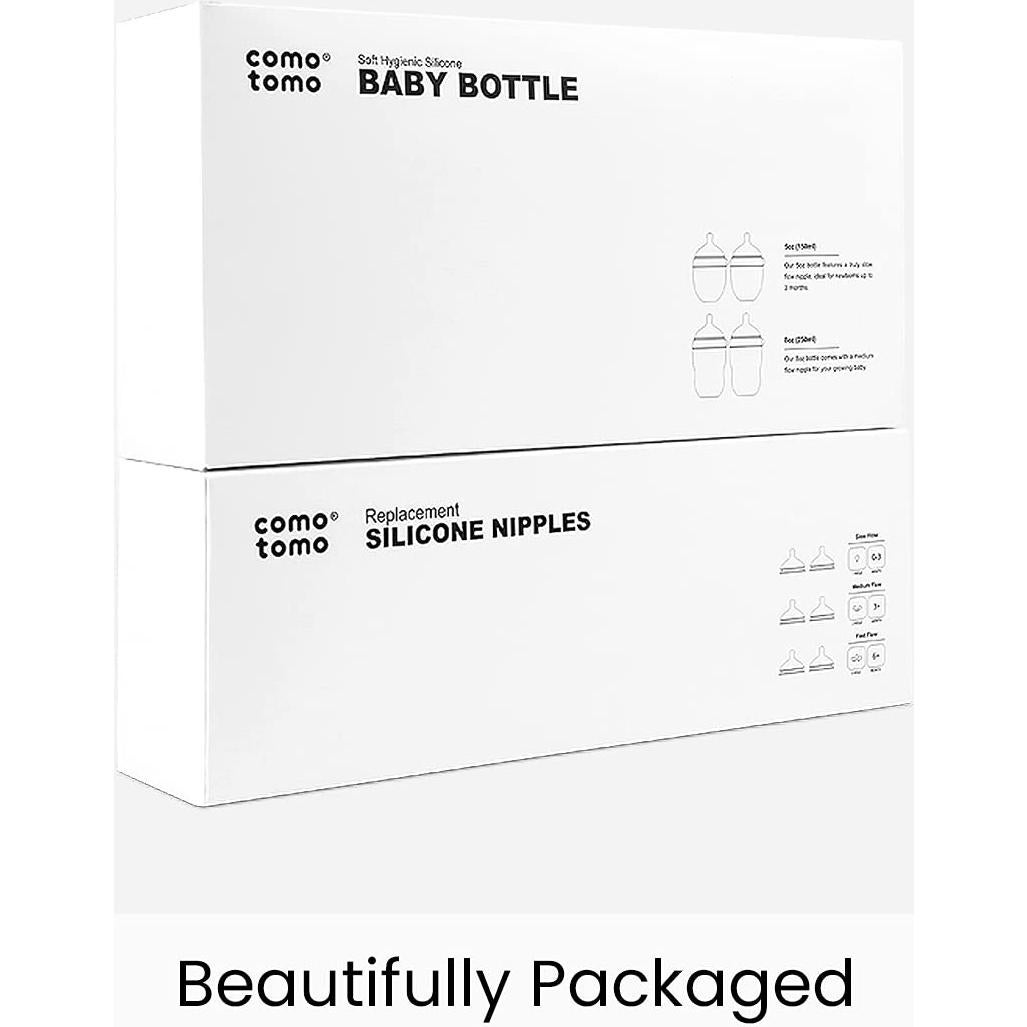 Biberones Comotomo Anti-Cólicos Verde - Juego de 7 Piezas