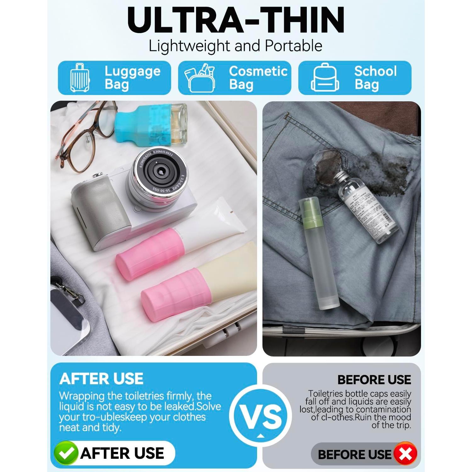 16 Fundas de Silicona a Prueba de Fugas Skyconser para Viaje