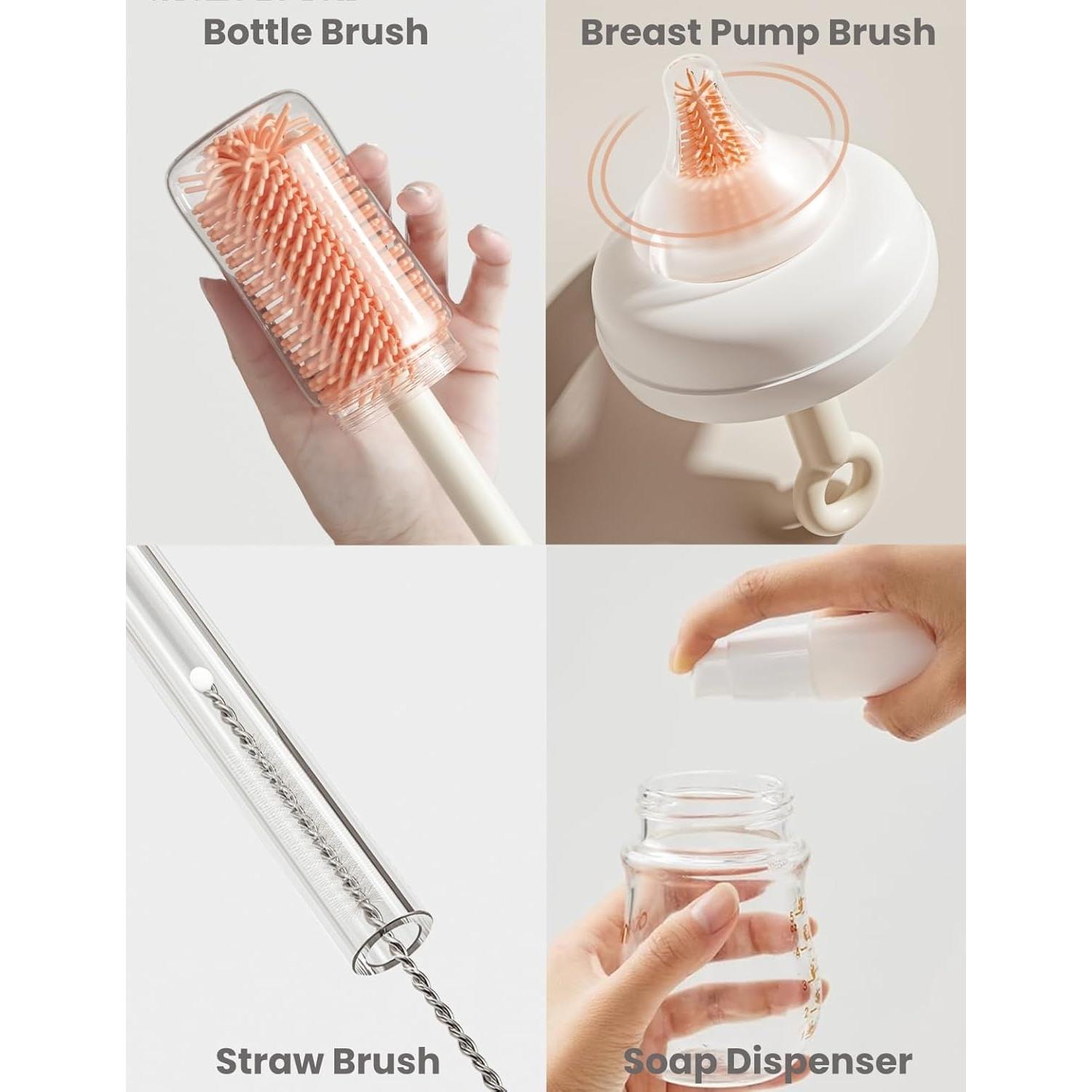 Set de Cepillos para Biberones 7 en 1 Skonhmin - Silicona, Portátil