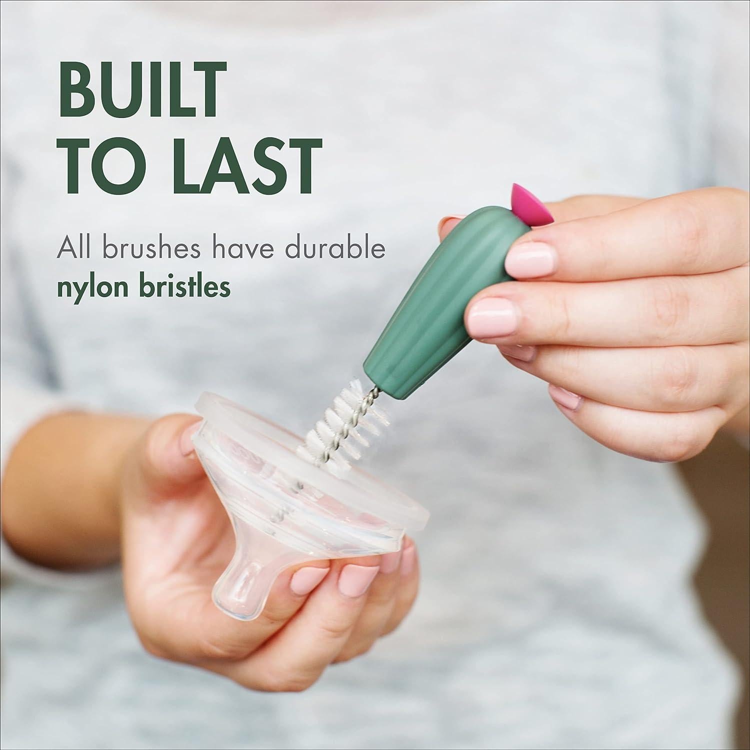 Juego de Cepillos de Limpieza Boon Cacti - 4 Piezas Terracota