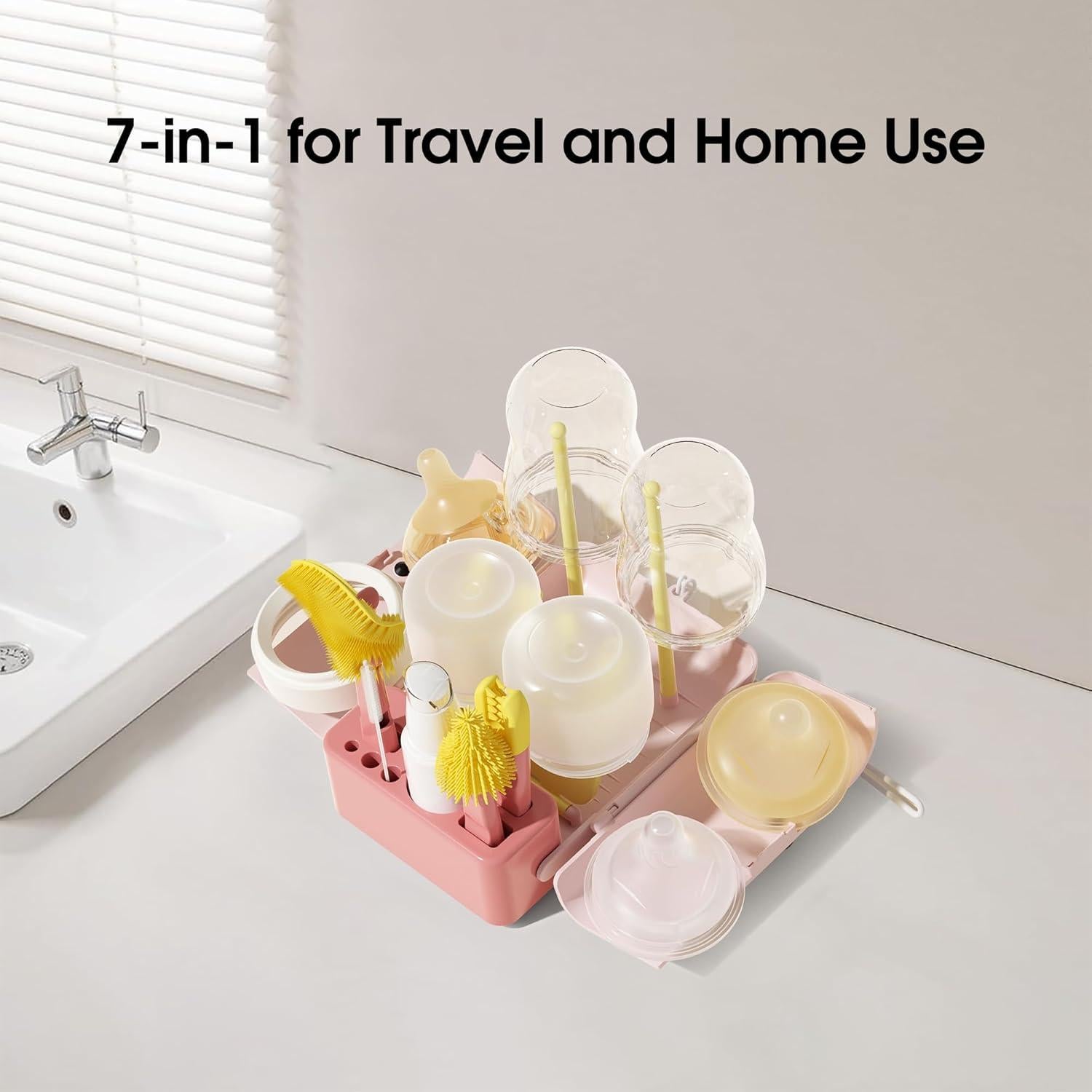 Juego de Cepillos para Botellas Gulsmami 7 en 1 Rosa