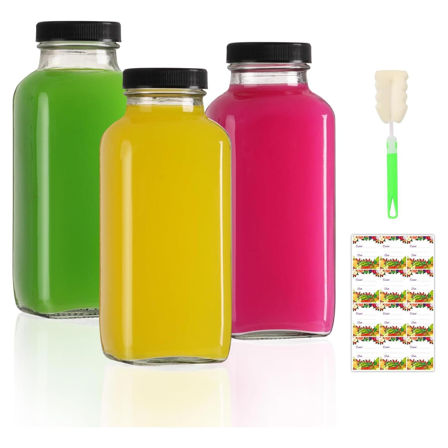 Botellas de Vidrio AuroTrends 360ml Set de 3 con Tapas