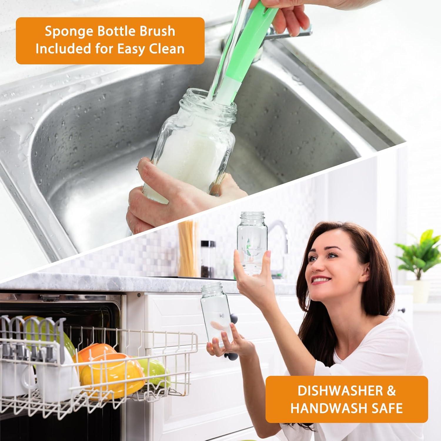 Botellas de Vidrio AuroTrends 360ml Set de 3 con Tapas