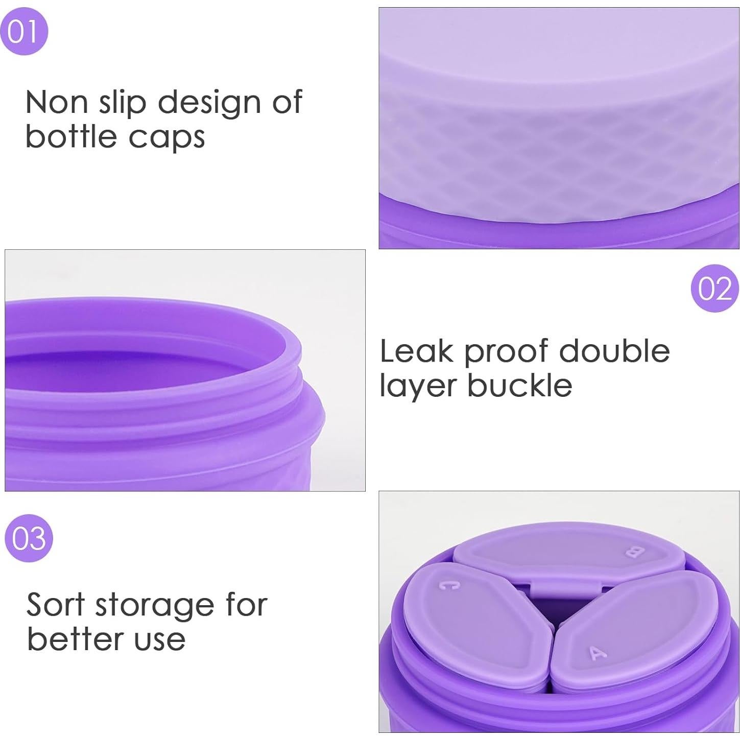 Paquete de 2 Contenedores de Maquillaje Silicona Adorila 63mm